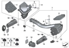 Tłumik szmerów ssania/wkład filtra/HFM (13_1612) dla BMW 4' F82 M4 LCI M4 CS Cou ECE