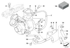 Turbosprężarka ze smarowaniem (11_2111) dla BMW X3 E83 LCI X3 2.0d SAV ECE