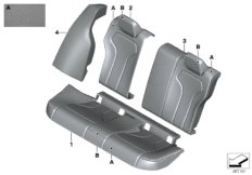Indywidualne obicie siedzenie tył (91_1412) dla BMW 3' F80 M3 M3 Lim ECE