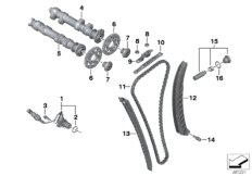 Sterowanie zaworów-wałek rozrządu/Łańc. (11_4004) dla BMW F 800 GS 13 (0B32) BRA