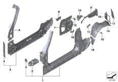 Elementy pojed. szkieletu bocznego (41_2585) dla MINI Cabrio F57 JCW Cabrio USA
