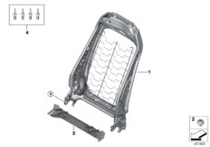 Fotel przedni, rama oparcia (52_4078) dla BMW X1 F48 X1 20i SAV ECE