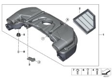 Tłumik szmerów ssania/wkład filtra/HFM (13_1843) dla BMW 7' G11 750iX Lim USA