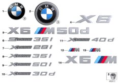 Emblematy / Ciągi napisów (51_9713) dla BMW X6 F16 X6 50iX 4.4 SAC EGY