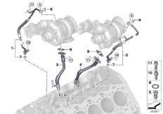 Dopływ oleju, turbosprężarka (11_7363) dla BMW 8' G14 M850iX Cab ECE