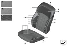 Ind. obicie fotela komf. skórą klimat. (91_1512) dla BMW 5' G30 520dX Lim ECE