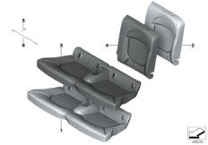 Siedz. tylne, tapicerka i poszycie (52_4199) dla MINI Cabrio F57 JCW Cabrio ECE