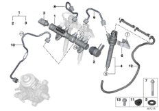 Zbiorn. wys. ciśn./Wtryskiwacz/Przewód (13_1669) dla BMW 1' F21 LCI 114d 3-d ECE
