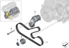 Napęd pasowy alternatora/klimatyzacja (11_6613) dla BMW 2' F87 M2 LCI M2 Cou USA