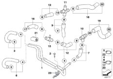 Węże wody układu chłodniczego (17_0237) dla MINI Cabrio R52 Cooper S Cabrio USA