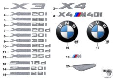 Emblematy / Ciągi napisów (51_8139) dla BMW X4 F26 X4 30dX SAC ECE