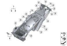 Wspornik tylnej części motocykla (46_1845) dla BMW K 1600 GT 17 (0F01, 0F11) ECE