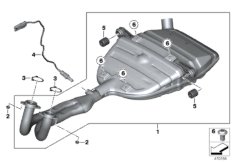Części układu wydechowego z mocowaniem (18_0943) dla BMW C 600 Sport (0131, 0132) USA