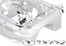 System zamykania pokrywy silnika (41_2196) dla BMW 3' F34 GT 320d Gra ECE