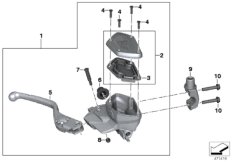 Handbrake control assembly (32_2491) dla BMW K 1600 Bagger (0F51, 0F53) ECE