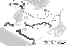Węże płynu chłodzącego układu chłodzenia (17_0872) dla BMW 2' F46 Gran Tourer 220i Gra ECE