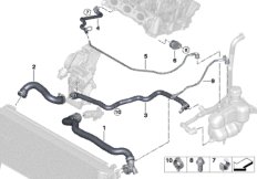 Węże płynu chłodzącego układu chłodzenia (17_1073) dla BMW 2' F46 Gran Tourer 216i Gra ECE