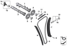 Sterowanie zaworów-wałek rozrządu/Łańc. (11_6660) dla BMW F 800 GT 17 (0B53, 0B63) USA