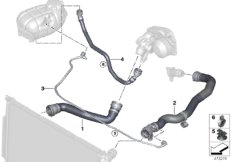 Węże płynu chłodzącego układu chłodzenia (17_1087) dla BMW 3' F34 GT LCI 320dX Gra ECE
