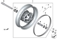 Koło szprychowe z przodu (77_0950) dla BMW R nineT Racer (0J21, 0J23) ECE