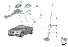 Elementy pojedyncze radia (65_2698) dla BMW 2' F23 228iX Cab USA