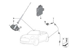 Elementy pojedyncze anteny (65_2852) dla MINI Cabrio F57 One Cabrio ECE