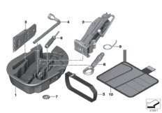 Komplet narzędzi/podnośnik samoch. (71_0788) dla MINI F55 Cooper 5-drzwiowy USA