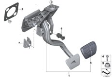 Dźwignia nożna automat. skrzyni biegów (35_0525) dla BMW 5' G30 530iX Lim USA