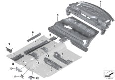 Ścianka działowa bagażnika/elem. podł. (41_2689) dla BMW 1' F52 125i Lim CHN