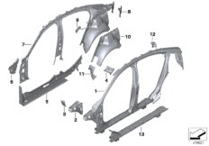 Szkielet boczny, elementy pojed. (41_2691) dla BMW 1' F52 120i Lim CHN