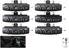 Zespół przełączników konsoli środkowej (61_5341) dla MINI Cabrio F57 Cooper Cabrio ECE