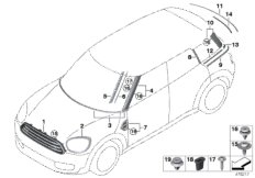 Zewnętrzne osłony / Kratka ozdobna (51_4742) dla MINI Countryman F60 Cooper S Countryman ECE