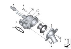 Termostat i przewody płynu chłodzącego (11_6762) dla BMW F 850 GS Adv. (0K01, 0K03) USA