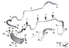 Chłodnica oleju/przewód chłodnicy oleju (17_1118) dla BMW K 1200 R Sport (0585,0595) ECE