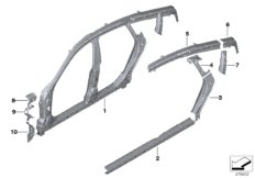 Szkielet boczny, środek (41_2713) dla BMW 6' G32 GT 640i Gra ECE