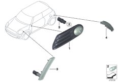 Direction indicator/side-marker lamp (63_1849) dla MINI Coupé R58 Cooper Coupé ECE