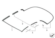 Uszczelki dachu składanego (54_0507) dla BMW 2' F23 M235i Cab ECE