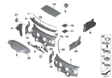 Izolacja dźwiękowa przednia (51_1953) dla BMW 2' F45 Active Tourer LCI 218d Act ECE