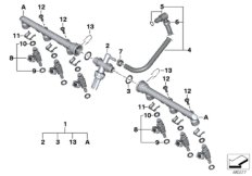 Zawory i przewody instalacji wtryskowej (13_1396) dla BMW K 1600 GTL (0602, 0612) ECE