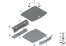 Obudowa podłogi bagażnika (51_5554) dla BMW 1' F52 118i Lim CHN