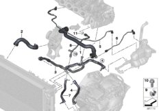 Węże płynu chłodzącego układu chłodzenia (17_1064) dla BMW 2' F45 Active Tourer 220dX Act ECE