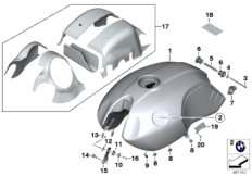 Zbiornik paliwa z rurką wlewu (16_0908) dla BMW R nineT (0A06, 0A16) ECE