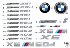 Emblematy / Ciągi napisów (51_9530) dla BMW X5 F15 X5 35iX SAV ECE