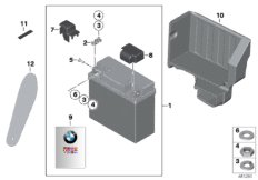 Dodatkowy akumulator pojazdu specj. (61_5437) dla BMW R 1200 RT 05 (0368,0388) USA