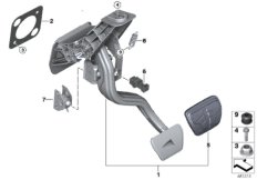 Dźwignia nożna automat. skrzyni biegów (35_0514) dla BMW 5' G30 M550iX Lim USA