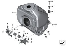 Zbiornik paliwa, elementy mocujące (16_0893) dla BMW R 1250 GS 19 (0J91, 0J93) USA