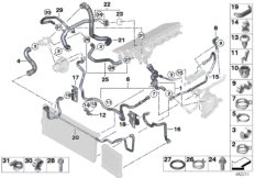 Węże płynu chłodzącego układu chłodzenia (17_1156) dla BMW 7' F02 LCI 740LiX Lim USA