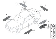 Poj. części anteny funkc. dost. komf. (65_2104) dla BMW 6' F12 650iX Cab USA