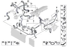 Węże płynu chłodzącego układu chłodzenia (17_1157) dla BMW 7' F01 LCI Hybrid 7 Lim ECE