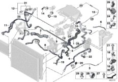Węże płynu chłodzącego układu chłodzenia (17_1081) dla BMW 5' G31 M550dX Tou ECE